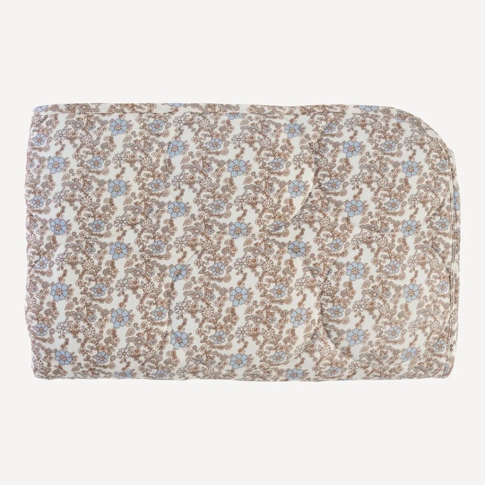Kate Quinn Floral Blanket - Brown and Blue - Picture 3 of 3